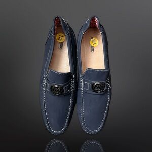 Stacy Adams Cyrus Loafers Shoes Men's Size 13 Blue Moc Toe